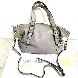 Authentic Michael Kors grey pebbled leather handbag excellent condition